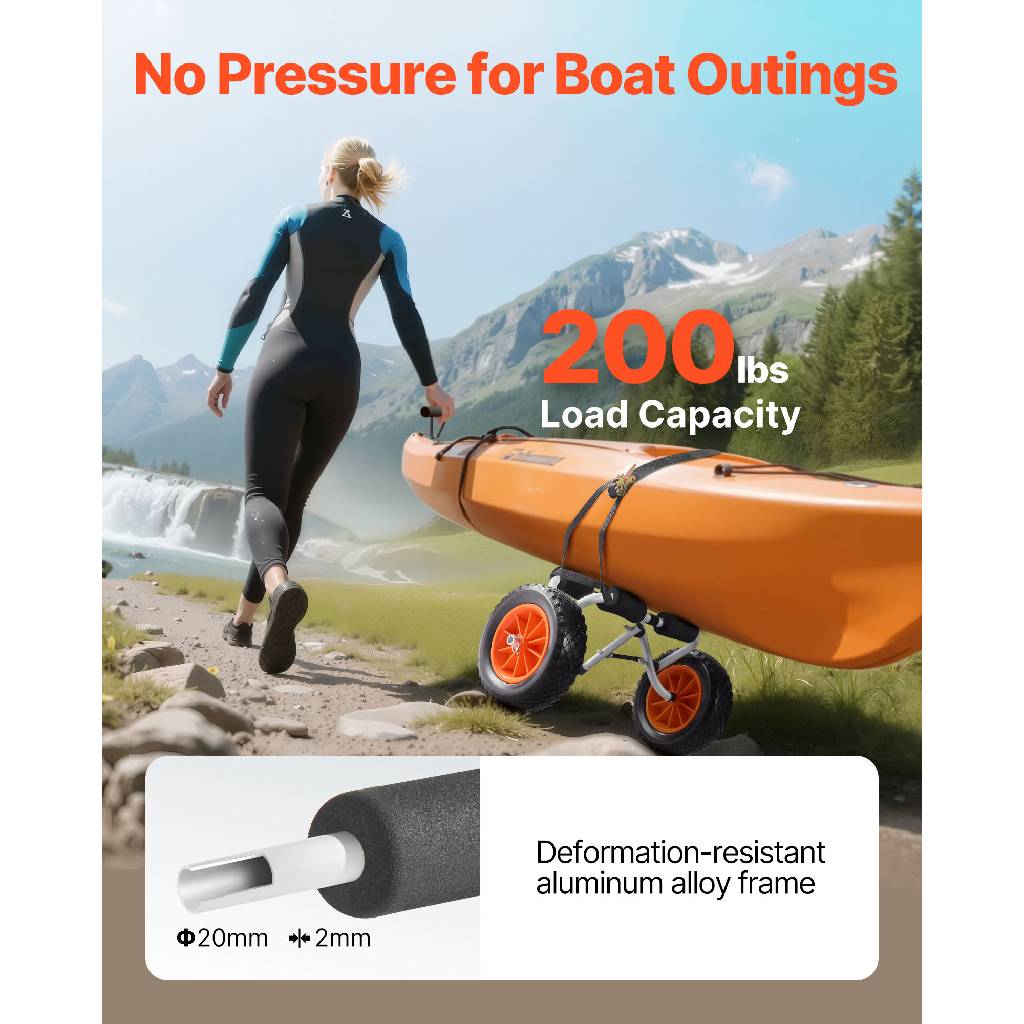 SucceBuy 200 lbs Kayak Cart Fo - огляд і ціна Fishing Kayak Cart